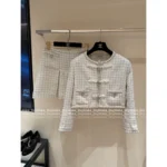 Chanel 2025A Early Fall Haute Atelier Collection 🆕 Imported Tweed 3-Piece Set - Silk-Lined Suit w/ Oriental Frog Closures - Image 11