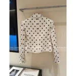 VALENTINO 2025SS French Retro Style ♥️ Silk Satin Suit Set - Handmade Bow V-Neck Polka Dot Blazer & Shorts - Image 2