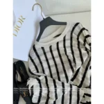 Dior 2025 Early Autumn Collection 🔍 Celebrity-Inspired Knitwear - Cashmere/Silk Blend Diagonal Stripe Sweater - Image 5