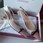 VALENTINO 2025P Spring/Summer Collection 🎀 Leather Bow Kitten Heels - Handcrafted 3D Bow Pointed-Toe Sandals - Image 11