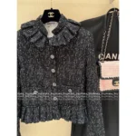 Chanel 2025A Early Fall Runway Collection 🖤 Peplum Blouse Sleeve Jacket - Wool Tweed w/ Silk Lining & Petal Cuffs - Image 15