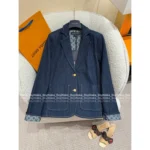 Louis Vuitton 2025SS Early Fall Collection 💙 Women's Denim Jacket - Cuff Lining Clover Print Logo & Metal Button Detail - Image 17