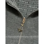 Prada 2025SS Early Fall Collection 🩶 Reversible Hooded Vest - Double-Faced Jacquard Logo w/ Belted Wool Blend - Image 7