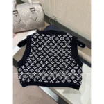 Louis Vuitton 25SS Spring/Summer Collection 🖤 Color-Block Silk Blend Tank - V-Neck Sleeveless Top w/ Embossed Jacquard Logo - Image 2