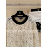 Chanel 2025B Early Fall Collection - Women's Black & White Contrast Mohair/Wool-Silk Blend V-Neck Knit Cardigan & Pullover - Image 15