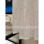 miumiu 2025 Spring/Summer New Collection 🤍 Classic Logo Beaded Top - Heavyweight Crystal Embroidered Round Neck Sheer Top - Image 19
