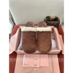 miumiu 2025SS Early Fall Collection 🐻 Women's Sherling Mule Slippers - Classic Letter Logo & Cloud Comfort (3 Colors Available) - Image 14