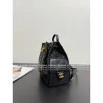 Chanel 25/26 Fall-Winter Collection 🖤 25Bag Drawstring Backpack - Caviar Leather w/ Chain ⛓️ Logo & Adjustable Straps 🎒 - Image 5