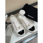 Chanel 2025B Early Fall Collection 🔍 Platform Biscuit Sneakers - Metallic Logo & Color-Block Design (3 Colors) - Image 20