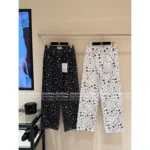 Chanel 2025B Early Fall Collection 🌈 Colorful Emblem Print Jeans - High-Waisted Wide-Leg w/ Enzyme Wash Denim - Image 7
