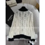 Chanel 2025B Early Fall Collection 🤍 Black & White Contrast Cardigan - V-Neck Mohair/Wool-Silk Blend Knit - Image 5