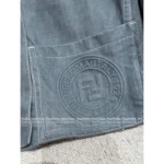 FENDI 2025 Early Fall Collection 🆕 Women's Structured Cropped Denim Jacket - Printed Logo Patch Pockets & Notch Collar - Image 8