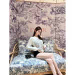 Dior 2025 Fall/Winter Collection 🎁 Globe Embroidered Wool Blend Sweater - Round Neck Jacquard Logo Pullover - Image 10