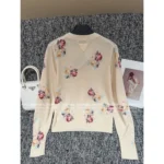 Chanel 🌷 2025SS Early Autumn New Collection Jacquard Tie-Dye Floral Embroidered Loho Wool Knit Cardigan for Women - Image 2