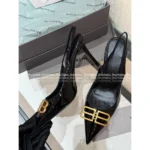 BALENCIAGA 2025 Early Fall Collection 🆕 Classic Heeled Sandals - Signature Metal Logo Detail - Image 13