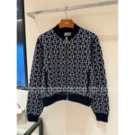 Hermes 🍊 2025 Early Autumn New Collection Jacquard Pig Nose Logo Zip-Up Cardigan in Cashmere/Wool Blend - Image 5