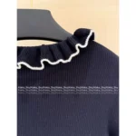 VALENTINO 🖤 2025SS Early Autumn New Collection Ruffled Bell Sleeve Pullover Sweater in 100% Imported Wool for Women - Image 5