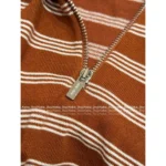 miumiu 2025 SS Early Fall New Collection ❕ Jacquard Letter Logo Striped Wool Knit Polo Sweater with Zipper Design - Image 10