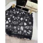 Chanel 2025B Spring/Summer Collection 🌸 Runway Print Logo Lace-Trimmed Camisole/Shorts Set (with Silk) - Image 2