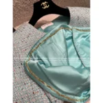Chanel 25A Haute Atelier Collection 🩵 Blue Short-Length Notch Lapel Blazer w/ Pockets - Imported Tweed & Silk Lining - Image 9