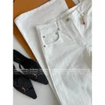Louis Vuitton 2025SS Early Fall Collection 🤍 Versatile High-Waisted Trousers - Slimming White Wide-Leg Jeans with Subtle Print - Image 9