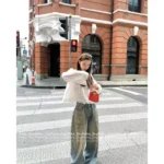 ACNE STUDIOS 2025 New Collection 🪐 Heavy Enzyme Wash Wide-Leg Jeans - Leather Patch Pocket Denim Pants - Image 11
