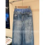ACNE STUDIOS 25 Early Fall Collection 👖 Layered Two-in-One Washed Jeans - Enzyme Gradient "Spicy Girl" Denim - Image 9