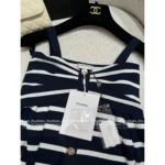 Chanel Vintage Retro Collection 🔍 Black & White Contrast Wool Knit - Strapless Square-Neck Tank Top - Image 4