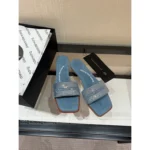 ALEXANDERWANG 2025SS Spring/Summer Collection 🎀 Crystal-Embellished Logo Slides - Leather-Sole Women's Sandals - Image 5