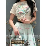 Dior 2025SS Spring/Summer Collection 🌈 Signature Print Linen-Cotton Tee - Hand-Painted Logo Short Sleeve Shirt - Image 6