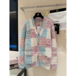 Chanel 25M Early Fall Collection 🌈 Macaron Color-Block Vest - Terry Fabric Hooded Sleeveless Top & V-Cardigan - Image 2