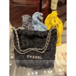 Chanel 2025 🖤 New 22Bag Tote - "Trash Bag" Letter Logo w/ Exclusive Imported Suede & Studs - Image 5