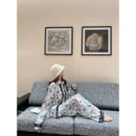 Chanel 25B Early Fall Collection 🌈 Rainbow Print Logo Lace-Trimmed (with Silk) Series - Camisole/Shorts/Shirt/Lounge Pants Full Set - Image 8
