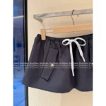 miumiu 25SS Early Fall Collection 🐾 Women’s Drawstring Bloom Skirt - Adjustable Hem Mini/Midi Versions - Image 14