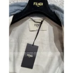 FENDI 2025 Early Fall Collection 🆕 Women's Structured Cropped Denim Jacket - Printed Logo Patch Pockets & Notch Collar - Image 7
