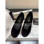 Chanel 2025B Fall/Winter Collection 🌈 Haute Couture Mary Janes - Imported Silk-Velvet & Crystal Bow (Ballet Flat Version) - Image 11