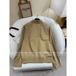 CELINE 2025SS Early Fall Collection 🤎 Structural Utility Jacket - Khaki Canvas w/ 3D Embroidery & Notch Collar - Image 7
