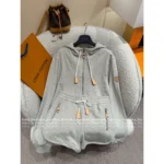 Louis Vuitton 2025SS Early Fall Collection 🩶 Grey Tone Lounge Set - Relaxed Athletic Hoodie & Joggers - Image 4