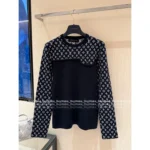 Louis Vuitton 2025 Early Fall Collection 🌟 Silk-Cotton Blend Tee - Jacquard Logo Round Neck Short Sleeve (with Silk) - Image 14