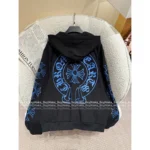 CHROME HEARTS 25SS Early Fall Collection 💙 Keep Edition Hoodie - Blue Print Sanskrit Logo Zip-Up - Image 15