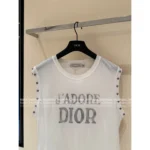 Dior 2025 Spring/Summer Collection 🌸 Print Logo Sleeveless Top - Studded Cuff Design - Image 3