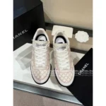 Chanel 25B Early Fall Collection 🆕 Graffiti Salmon Color 🍣 Quilted Lambskin Sneakers - Ultra Comfortable Sporty Style - Image 4