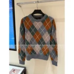 Loro Piana 2025 Fall/Winter Collection 💼 Heavyweight Diamond-Quilted Color-Block 'Old Money' Cashmere Pullover - Women's Luxury Knitwear