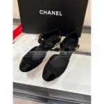 Chanel 25B Early Fall Collection 🔍 Timeless "Rich Girl" Mary Janes - Argyle Color-Block with Metal Logo - Image 5