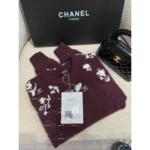 Chanel 2024N Coco Neige Ski Collection ❄️ Burgundy Jacquard Cashmere Sweater - Round Neck Pullover with Dust Bag - Image 13