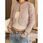 Chanel 2025B Early Fall Collection 🌈 Runway-Grade Colorful Tweed Jacket - Heavyweight Bouclé Knit w/ Crystal-Edge Buttons - Image 12