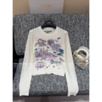 Dior 2025 Early Autumn Collection 💗 Heavy Embroidery Logo Sweater - Floral Jacquard Cashmere Blend Pullover - Image 14