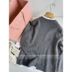 miumiu 2025SS Fall/Winter Collection 🩶 Mock Two-Layer Sweater - Embroidered Logo Imported Cashmere Blend - Image 10