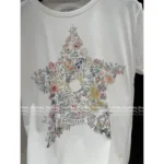 Dior 2025SS Spring/Summer Collection 🌈 Signature Print Linen-Cotton Tee - Hand-Painted Logo Short Sleeve Shirt - Image 6