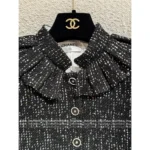 Chanel 2025A Early Fall Runway Collection 🖤 Peplum Blouse Sleeve Jacket - Wool Tweed w/ Silk Lining & Petal Cuffs - Image 13